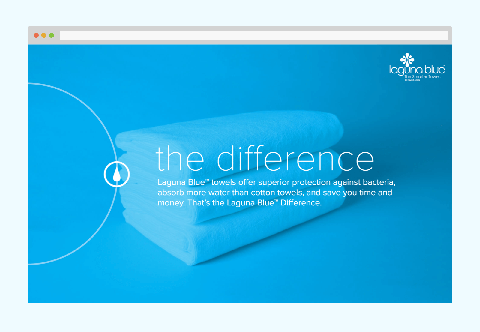 Intro slide - The difference overlaying a blue multiplied product photo