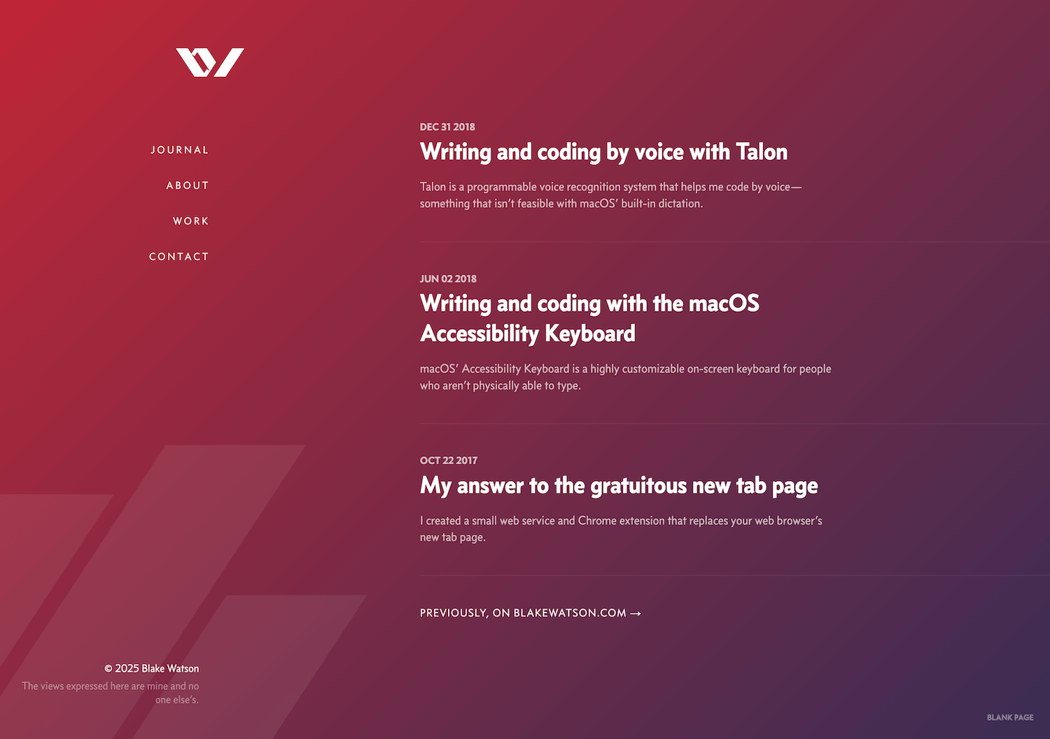 Same design as the 2016 version except the red background is a darker red-to-dark-blue gradient an the type contrast is improved.